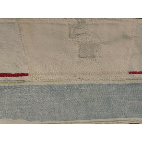 Vintage Cotton Linen Tablecloth Black Americana 48" x 52" 1939s - 1950s - Picture 8 of 11